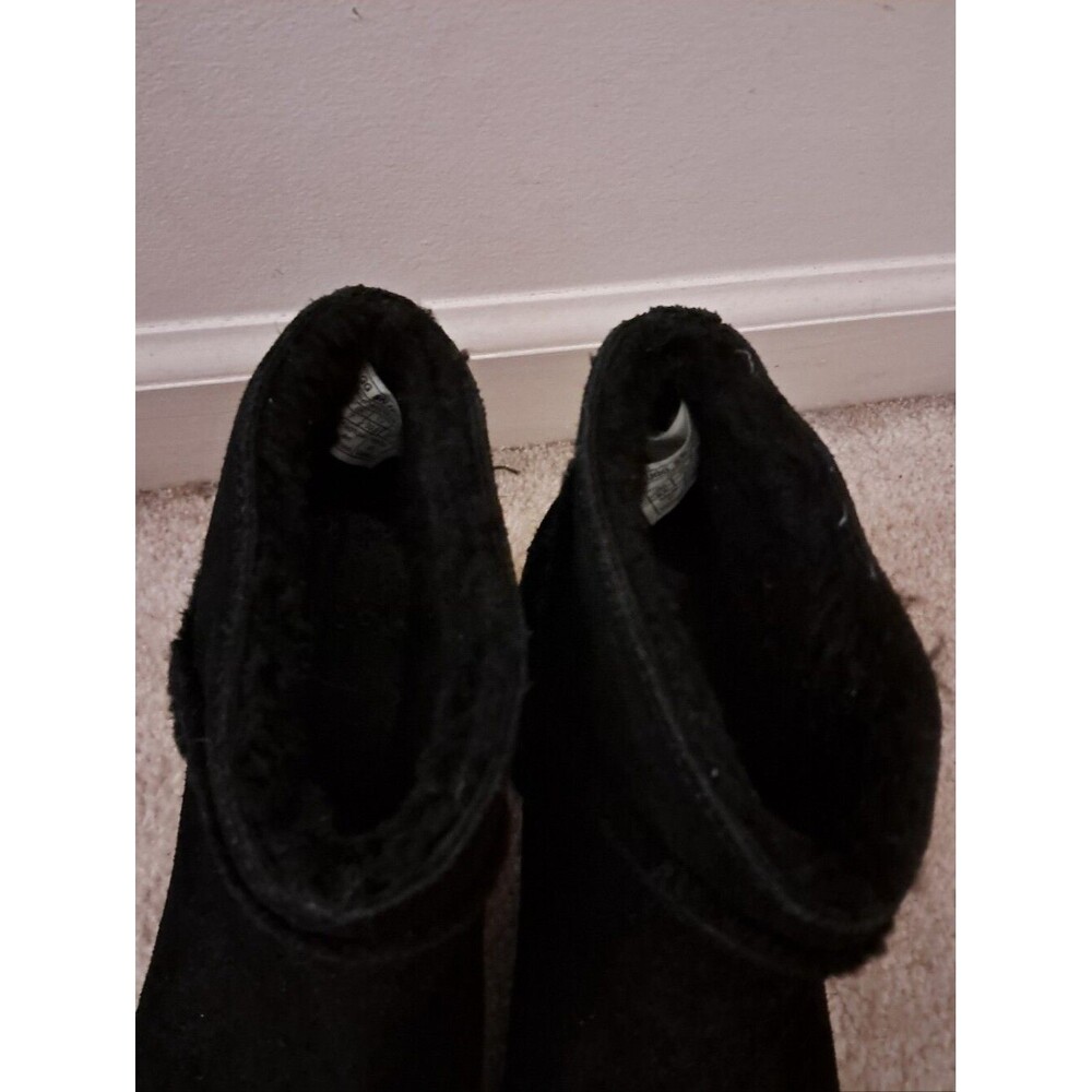 UGG Boots Women's 8.5 Black Suede Block Heel Kasen Chunky Water Resistent Winter - Picture 5 of 10